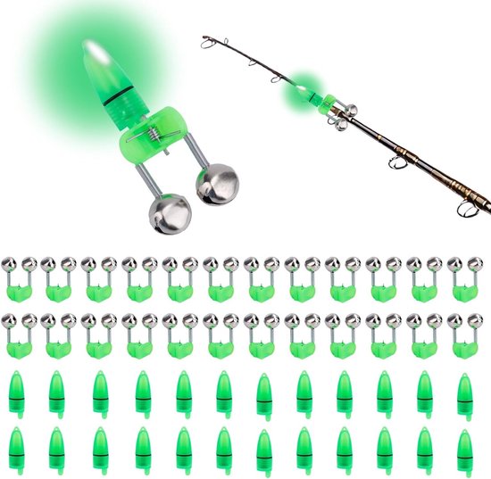 Set van 25 Visbelletjes met LED Lichten - Super Luide Dubbele Alarmbel voor Nacht- en IJsvisserij