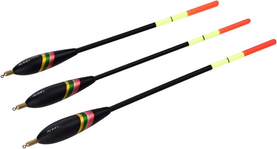 Set van 3 Houten Dobbers voor Vissen - Verschillende Gewichten van Merkloos