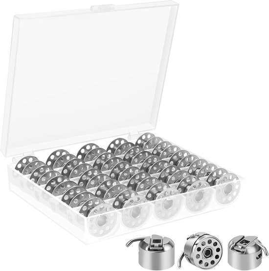 Set van 3 naaimachines + 25 metalen spoelen, professionele naai-accessoires, spoelen, naaimachine, ideaal voor knutselwerk, reparaties en naaiprojecten