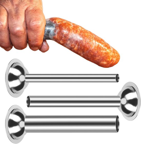 Set van 3 RVS Vleesworst Vulbuizen 12/19/32mm - Vleesmolen Accessoires en Flessen voor Vleeswaren