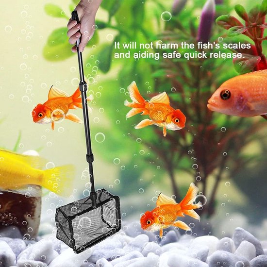 Set van 3 Verstelbare Aquarium Schepnetten voor Vissen Vangen en Vrijlaten