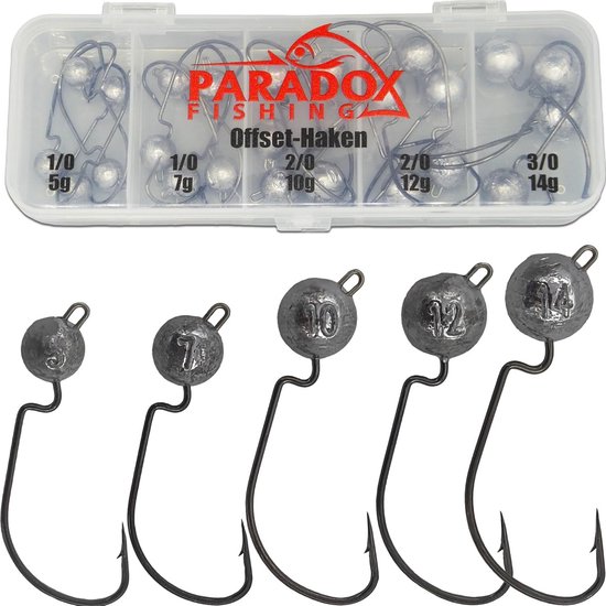 Set van 35 Offset Haken & Lood Jigkoppen (3.5g-14g) inclusief Snaps voor Kunstaas Vissen