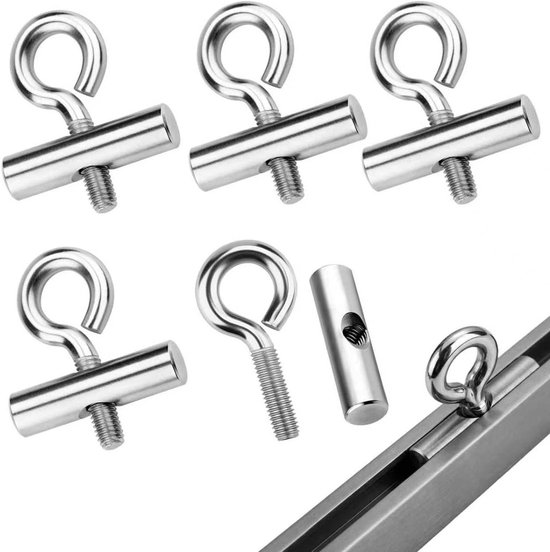 Set van 4 Kederstoppers 8-10 mm voor Pijpleiding, RVS Stopper met Carabiner, Blokkeeraccessoires voor Caravan, Camper en Boot