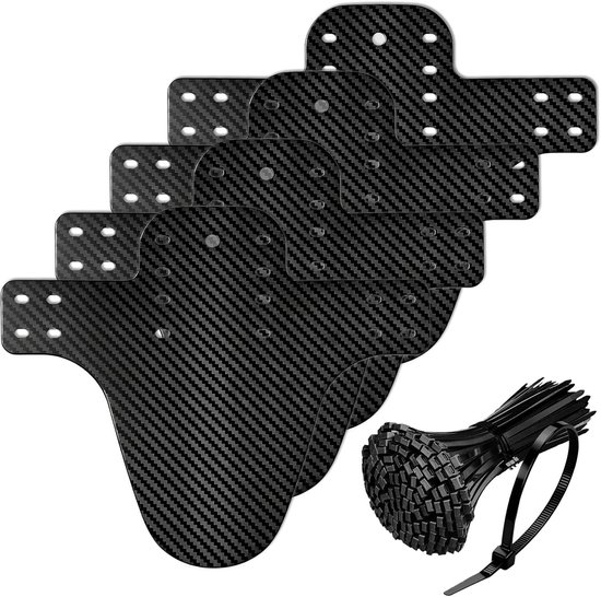 Set van 4 MTB Modderbeschermers met Carbon Fiber Textuur, Universele Achterste Spatbescherming voor Mountainbikes en Fatbikes, Geschikt voor 20-29 Inch Wielen