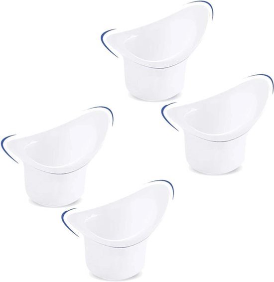 Set van 4 oogspoelbekers van melkwit siliconen - 10ml met nauwkeurige maatverdeling - Voor optimale oogverzorging en hygiëne