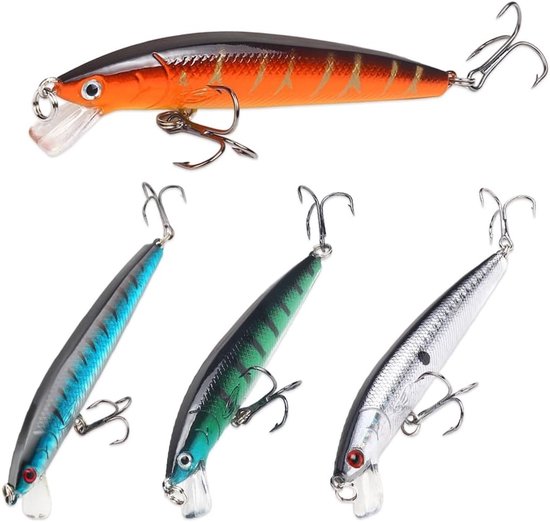 Set van 4 Realistische Swimbaits voor Snoek, Baars en Zeevisserij - Perfecte Vissen Cadeau voor Hengelaars