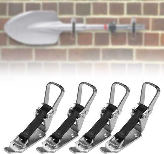 Set van 4 sluitlagers met elastiek en steelhouder - 75 mm spansluiting met rubberen spanner voor aanhanger, vrachtwagen, bouwmachine en gereedschapsschuur voor landbouw en ambachtslieden