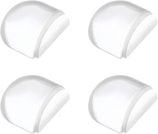 Set van 4 Transparante Deurstopper Vloer voor Plakken, Zelfklevende Deurstoppers, Bescherming voor Vloeren, Muren en Meubels op Harde Vloeren zoals Tegels, Laminaat en Parket