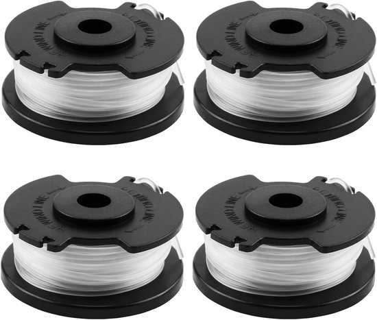 Set van 4 Vervangende Draadspoelen voor Grastrimmer, Nylon Draad 1.6 mm x 5 m, Geschikt voor Accu Grastrimmers, Ideaal voor Tuinonderhoud en Gras Snijden