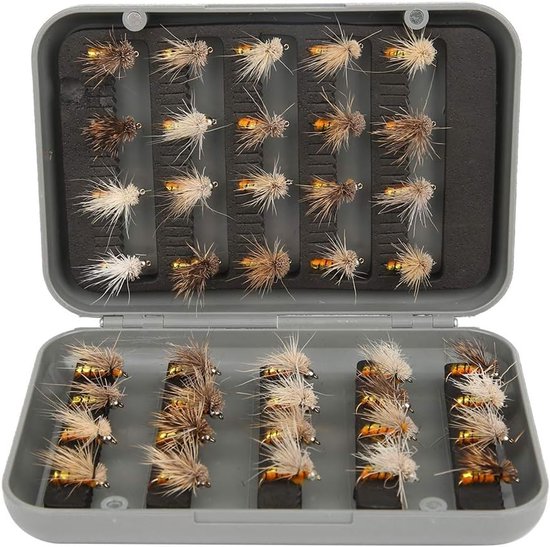Set van 40 Kunstmatige Vliegenhengel Aas met Haken - Ideaal voor Vliegvissen, Insect Aas en Visaccessoires
