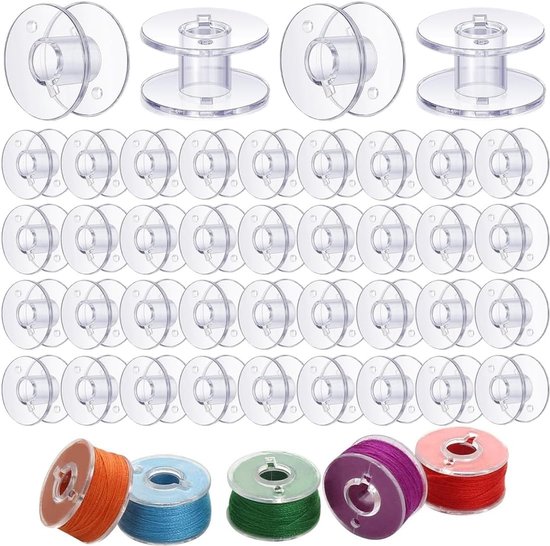 Set van 40 transparante spoelen voor naaimachines - Geschikt voor diverse merken zoals Singer, Janome en Kenmore, ideaal voor naaiprojecten en hobby's