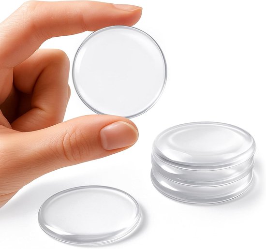 Set van 5 Herbruikbare Transparante Deurstopper Beschermers - Wandbeschermers voor Deuren - Siliconen Rond (4cm)