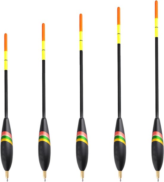 Set van 5 hoogwaardige dobbers voor vissen met gewichten van 2g tot 8g, ideaal voor precisie en verre worpen