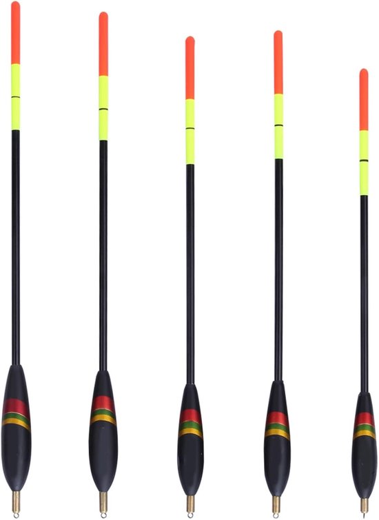 Set van 5 zwemmervissen dobbers, waglerdobbers en hengeldobbers voor optimale viservaring