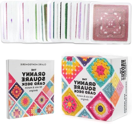Set van 50 Haakkaarten voor Granny Squares met Instructieboekje en Accessoires voor Creatieve Haakprojecten van Merkloos