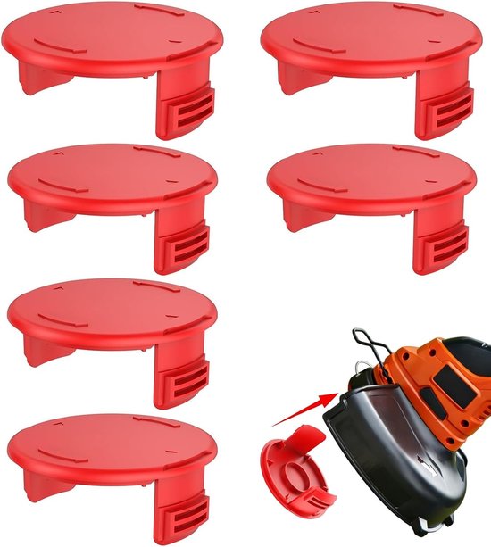 Set van 6 Grasmaaier Spoel Covers, Vervangingsonderdelen voor Grastrimmer, Compatibel met Diverse Modellen en Merken