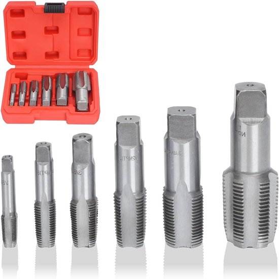Set van 6 NPT Draadkappen voor PVC Buizen - Carbon Staal, Geschikt voor 1/8" tot 1" Buizen, Handgereedschap en Accessoires voor Loodgieterswerk van Merkloos