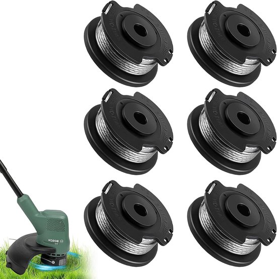 Set van 6 Nylon Vervangingsspoelen voor Grastrimmer - Geschikt voor Bosch Art 23 SL en EasyGrassCut 18 23 26 - Grasmaaien Accessoires van Merkloos