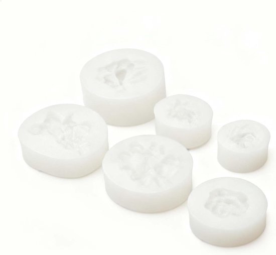 Set van 6 siliconen vormen voor 3D-kaarsen, veelzijdige kaarsvormen, kaarsvormen van siliconen, perfect voor knutselwerk, decoratieve plastre
