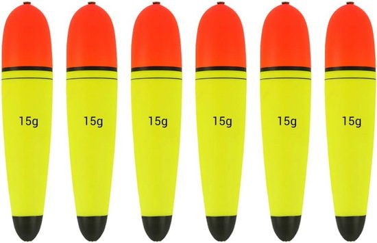Set van 6 Slip Floats Dobbers voor Meerval Vissen - Zoutwater en Zoetwater