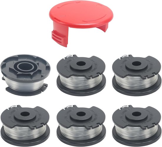 Set van 6 Trimmer Spoelen met Lijn Ø 1.6 mm voor Grastrimmer en Bosmaaier, Geschikt voor Diverse Modellen van Merkloos