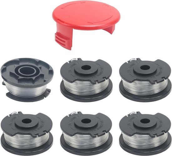 Set van 6 trimmer­spoelen met lijn Ø 1.6 mm voor grastrimmer en bosmaaier - Diverse modellen