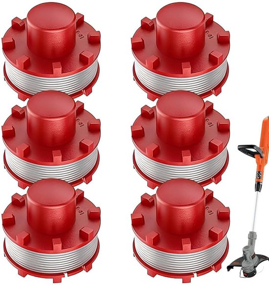 Set van 6 Vervangende Draadspoelen voor Grastrimmers, Geschikt voor 2 mm Draad, Tuinaccessoires en Draadspoelen, Ideaal voor Grasmaaien en Onderhoud