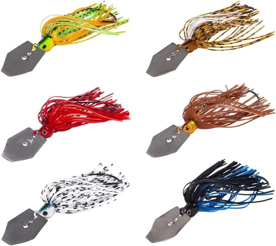 Set van 6 Vissen Lures en Haak 10 cm, Perfect voor Baars, Chatterbaits en Spinbait, 11 g voor Zoet- en Zoutwater Visserij