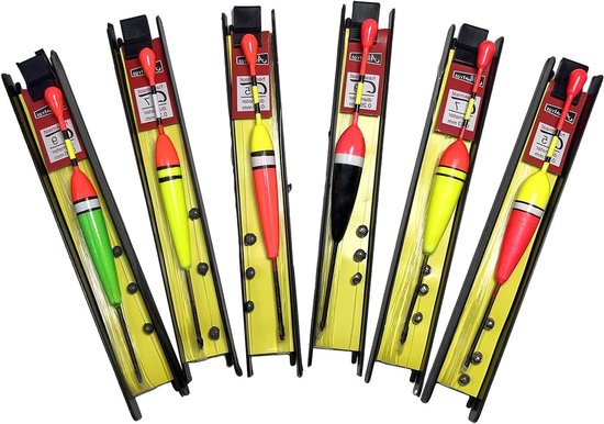 Set van 6 Vissersdrijvers - Ideaal voor Zoet- en Zoutwater, Duurzaam Plastic, Lichtgewicht en Betrouwbaar