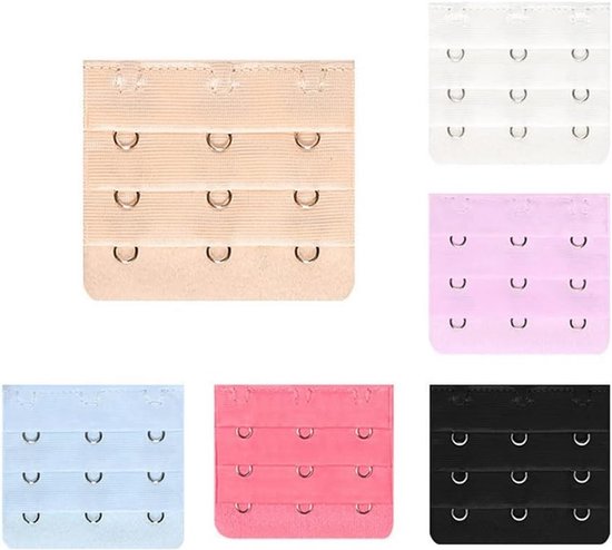 Set van 8 Brede Bh Verlengingen met 3 Haken, Comfortabel en Kleurrijk, Geschikt voor Dames en Meisjes
