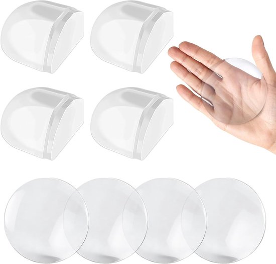 Set van 8 Transparante Deurstopper, Zelfklevend, Schokbescherming voor Muren en Meubels, Geschikt voor Harde Vloeren, Geen Boren Nodig