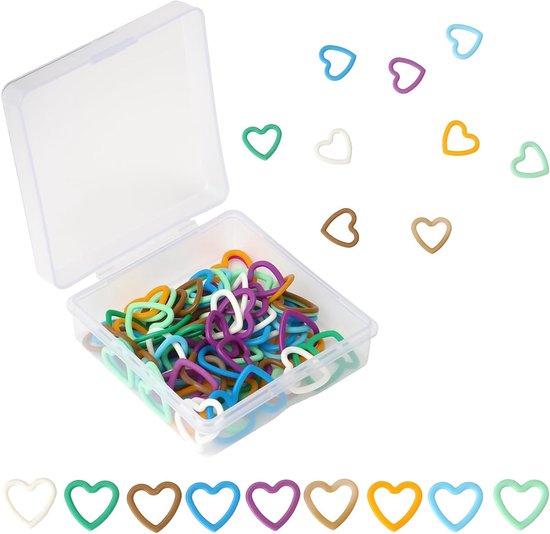 Set van 80 Mesh Markers voor Breien en Haken, Plastic Markers in 8 Kleuren, Handige Opbergdoos voor Beginners en Creatieve Hobbyisten