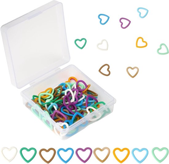 Set van 80 Mesh Markers voor Breien en Haken, Plastic Merkers in 8 Kleuren, Handige Opbergdoos voor Beginners en Creatieve Hobbyisten