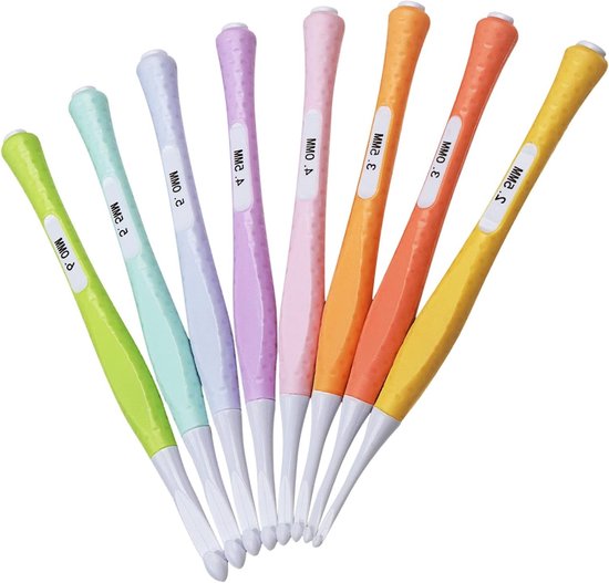 Set van Ergonomische Haaknaalden met Zachte Grip voor Beginners - Lichtgewicht en Comfortabel voor Arthritische Handen, Perfecte Cadeau voor Haakliefhebbers van Merkloos