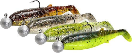 Shad Lure Set 10cm - UV Actief, Geur Afgevende Pluggen voor Baars, Snoek, Zalm