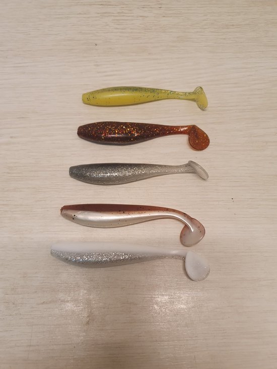 Shads - Soft baits - 5 stuks | Zeebaas - Snoekbaars - Baars van Merkloos