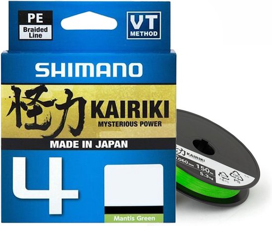 Shimano Kairiki 4 Gevlochten Lijn 150m 0.13mm 7.4kg Mantis Green