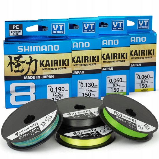 Shimano Kairiki 8 0.19mm 12kg 150m Visgroen - Hoge Kwaliteit Vislijn