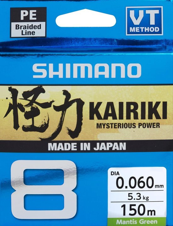 Shimano Kairiki 8 Mantis Green (150m) - Maat : 0.130mm - 8.2 kilo van Shimano