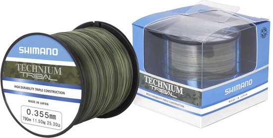 Shimano Technium Tribal Quarter Pound 0.355mm (790m) Camo Green van Shimano
