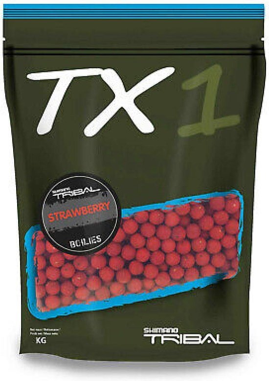 Shimano TX1 Strawberry Boilie 15mm 1 kg
