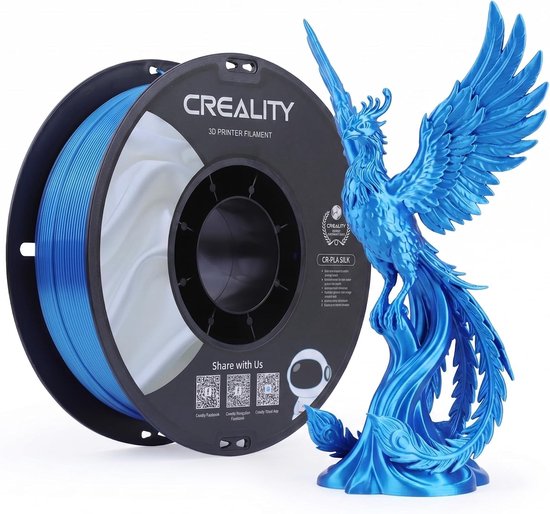 Shiny Metallic 3D Printer Filament 1.75 mm, 1 kg Spoel, Tangle-Free en Bubble-Free, Hoogglans en Nauwkeurigheid +/- 0.02 mm, Geschikt voor FDM Printers (Blauw)