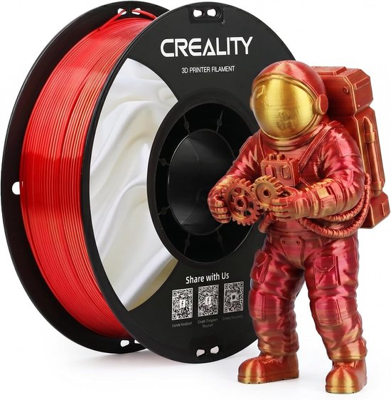 Shiny Metallic 3D Printer Filament 1.75 mm, Tangle-Free en Bubble-Free, Hoogglans Precisie voor FDM Printers (Goud Rood) - 1 kg Spoel, Ideaal voor Creatieve Projecten en Modelbouw
