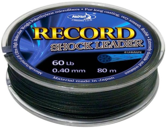 Shock leaders braided RECORD 60 lb 80 m van Colmic