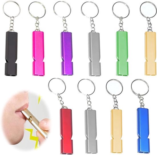 Signaalfluitje - Noodfluitje voor sportonderwijs - Fluitje met sleutelhanger voor trainers en scheidsrechters - Metaal/aluminium van Merkloos