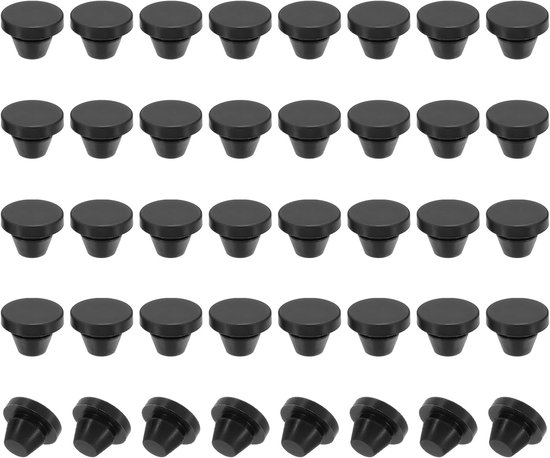 Silicone Hole Plug 8mm Diameter - 40pcs Round Snap On Furniture Knob - Protective Cap Head Fits 2.5-8mm Hole for Sealing Bulkhead Cylinder Hole - Zwart van Merkloos