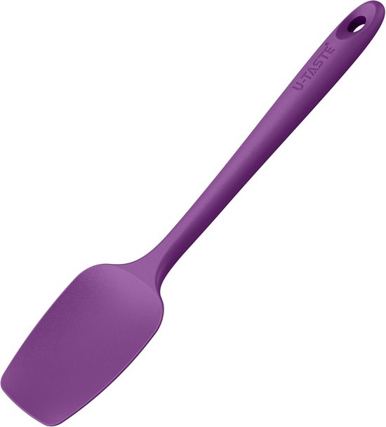 Silicone lepel Spatel 250 ℃ Hoge Hittebestendige (Paars) | 29 cm Flexibele Naadloze Siliconen Spatel, geschikt voor Bakken, Koken, Mengen en Schrapen in Pannen met Antiaanbaklaag
