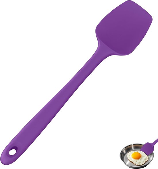 Silicone lepel Spatel 315 ℃ Hoge Hittebestendige (Paars) | 36 cm Flexibele Naadloze Siliconen Spatel, geschikt voor Bakken, Koken, Mengen en Schrapen in Pannen met Antiaanbaklaag
