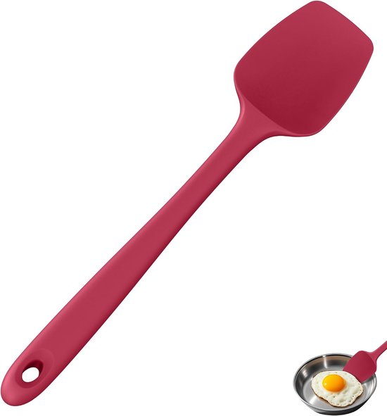 Silicone lepel Spatel 315 ℃ Hoge Hittebestendige (Rood) | 36 cm Flexibele Naadloze Siliconen Spatel, geschikt voor Bakken, Koken, Mengen en Schrapen in Pannen met Antiaanbaklaag