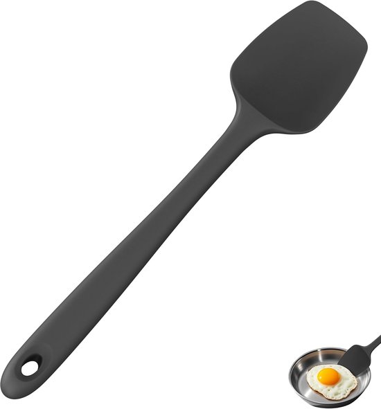 Silicone lepel Spatel 315 ℃ Hoge Hittebestendige (Zwart) | 36 cm Flexibele Naadloze Siliconen Spatel, geschikt voor Bakken, Koken, Mengen en Schrapen in Pannen met Antiaanbaklaag